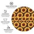 thumbnail image 3 of Lsque Chocolate Plaid Sunflower Pattern 4" Drink Coasters Set of 4, PVC Leather Absorbent Coasters, Table Coaster Set Decorative Coffee Cup Coasters Housewarming Gift -Round Shape, 3 of 6