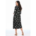 thumbnail image 4 of Roaman's Women's Plus Size Petite Plus Size 3/4 Sleeve Boatneck Swing Dress, 4 of 6