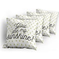 thumbnail image 5 of Ambesonne White Throw Pillow Cover 4 Pack, Romantic Green Droplets, 18", Mustard White, 5 of 7