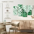 thumbnail image 5 of Elephant Stock Tropical Jungle Monstera Wall Art - Horizontal Multi Panel Canvas - Living Room Wall Decor - Floral And Botanical Multi Panel - Green And White Decor - 52" x 32", 5 of 8