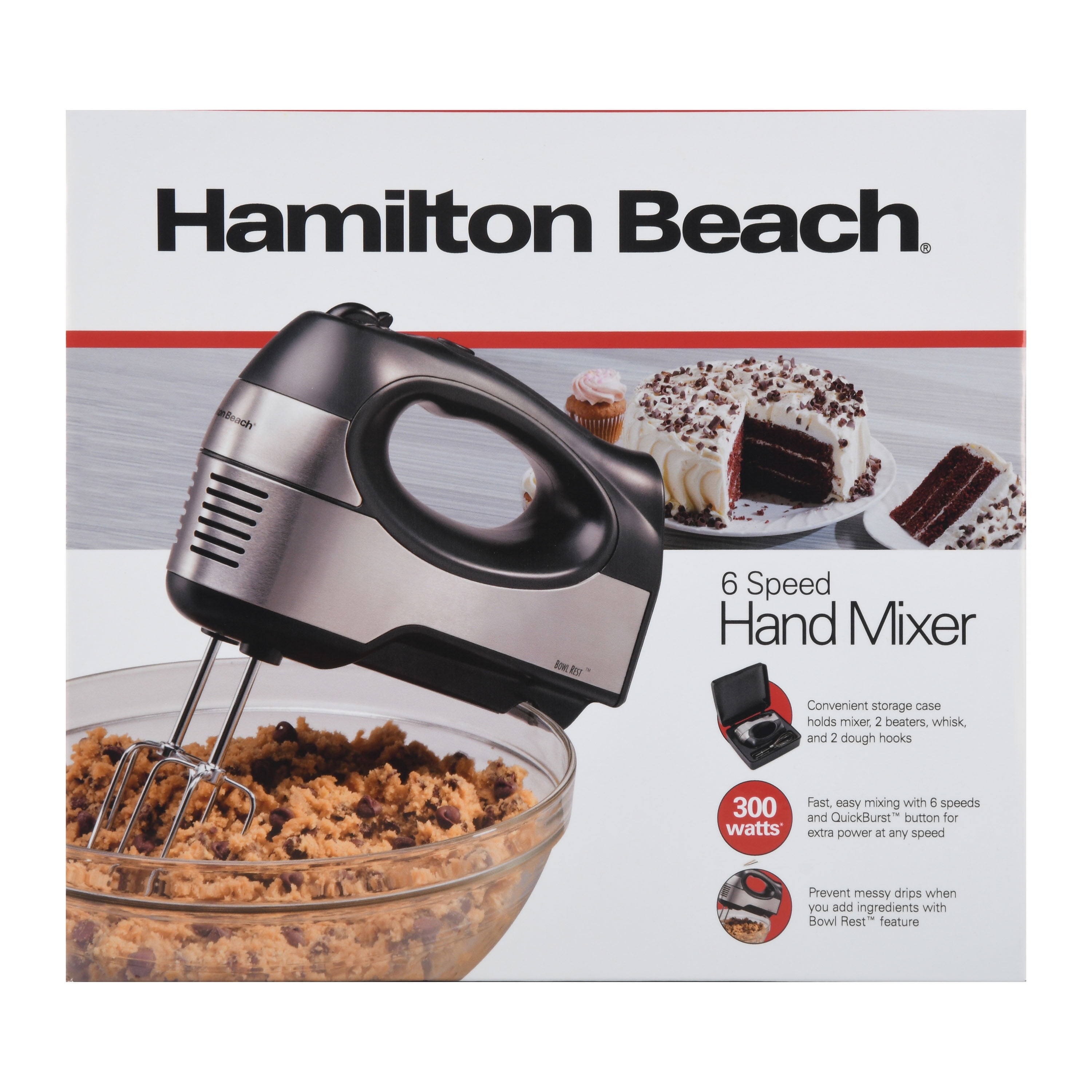 Hamilton Beach Hand Mixer Stainless Steel, 300 Watts, Model 62649