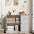 thumbnail image 3 of 48" Coffee Bar Cabinet, Buffet Cabinet Storage Cabinet with 3 Color Led Lights, Sideboard Modern Kitchen Buffet Table with 3 Drawers & Glass Doors, Coffee Bar for Kitchen, Dining Room Furniture, 3 of 9