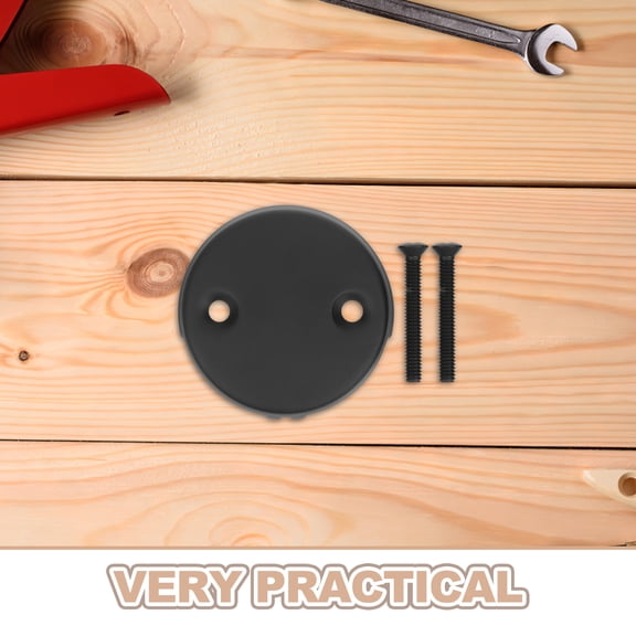 UPOUART Wear Resistant Black Bathtub Overflow Plate Stainless Steel with Overflow Feature