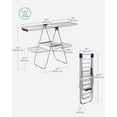 thumbnail image 2 of XPOPR Clothes Drying Rack, Foldable 2-Level Laundry Drying Rack, Free-Standing Laundry Airer, with Height-Adjustable Wings, 33 Drying Rails, Sock Clips, Silver and Blue, 2 of 7