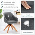 thumbnail image 5 of Giantex Set of 2 Swivel Dining Chairs, Side Chair w/Curved Back & Solid Wool Legs, Upholstered Dining Accent Chairs, Gray, 5 of 8