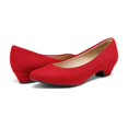 thumbnail image 2 of Zapatos de Tacón Bajo Mila para Mujer DREAM PAIRS en Ante Rojo Talla 5.5, 2 of 7