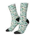 thumbnail image 1 of Balery Floral In Teal Calcetas Largas con Estampado para Hombre y Mujer – Suaves y Transpirables, Talla Única (US 5-11), 1 of 6