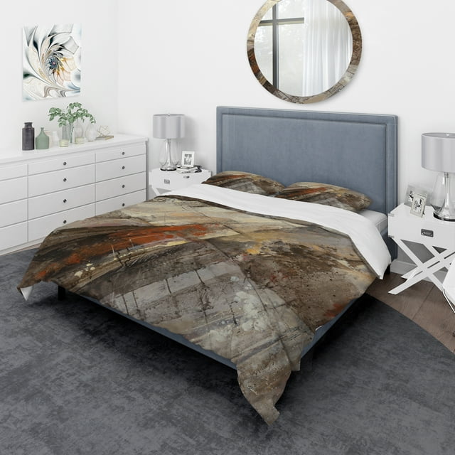 Designart 'Fire and Ice Minerals III' Geometric Bedding Set - Duvet Cover & Shams