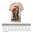 thumbnail image 6 of LAOLIUSN Men’s All Over Print Graphic T-Shirt, Japanese Samurai Ronin Katana Rising Sun Torii Dragon Sakura 3D Printed Streetwear Tee, Short Sleeve Crewneck, S-4XL, 6 of 7