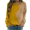 thumbnail image 4 of FNFYFH Womens Color Block Swetshirt Crewneck Long Sleeve Loose Fit Tops Oversized Sweatshirts, 4 of 6