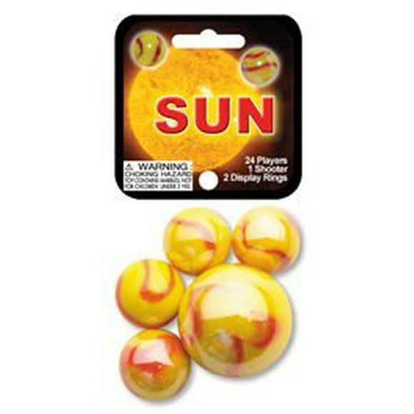 Mega Marbles - SUN MARBLES NET (1 Shooter Marble & 24 Player Marbles)