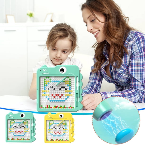 Fiudx Ofertas Flash Del Día Tablero De Dibujo Con Bolígrafo Magnético De Dinosaurio, Rompecabezas Para Jardín De Infantes, Cuentas Magnéticas, Juguete Para Niños, Tablero De Dibujo Para Niños Y Niñas