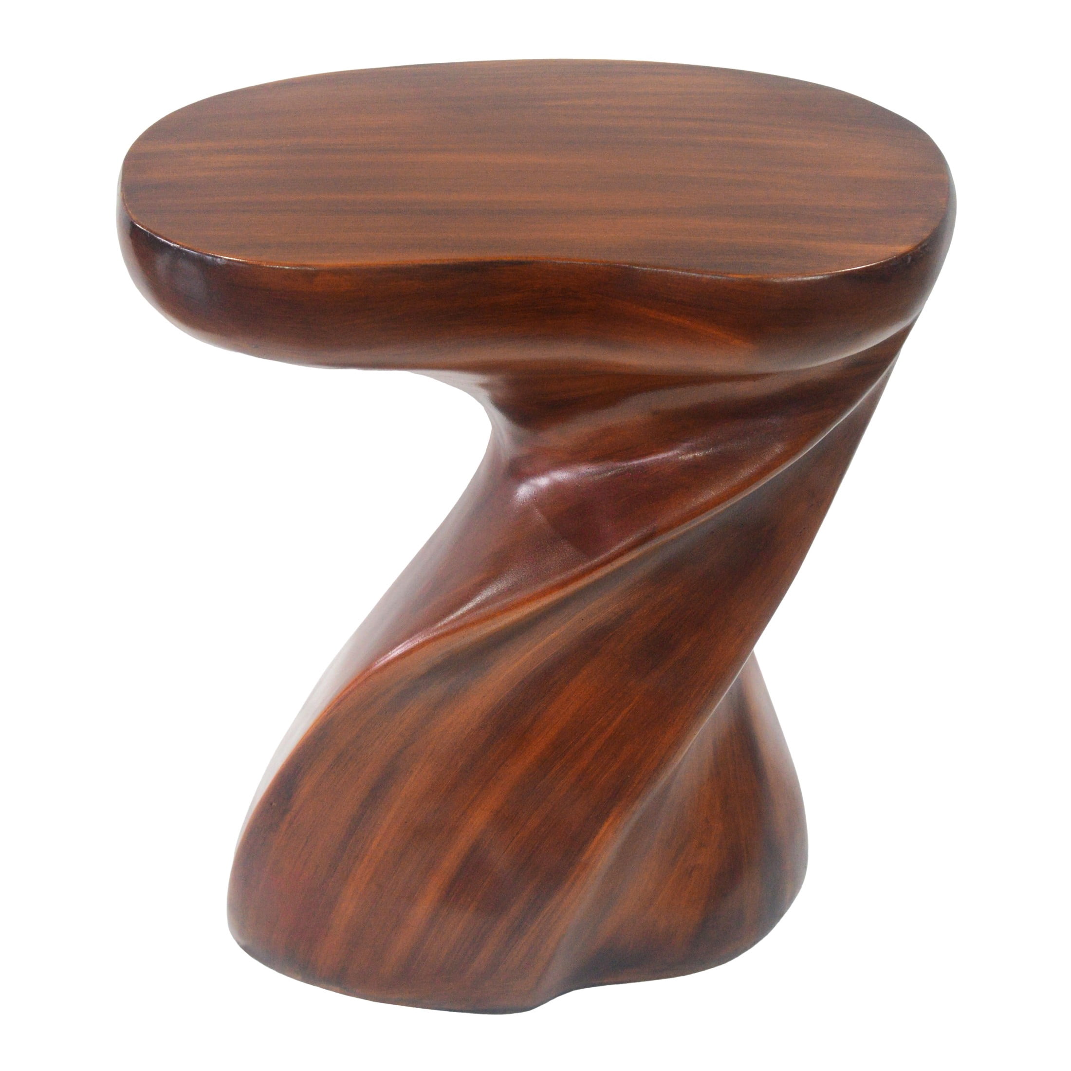 Christopher Knight Home 21"H Twisted Sculptural MGO Lightweight Outdoor Side Table, Antique Brown