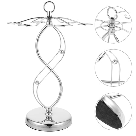 LOLIPPYY Freestanding Wine Glass Rack in Silver Metal for Dining and Home Gatherings 1Pack