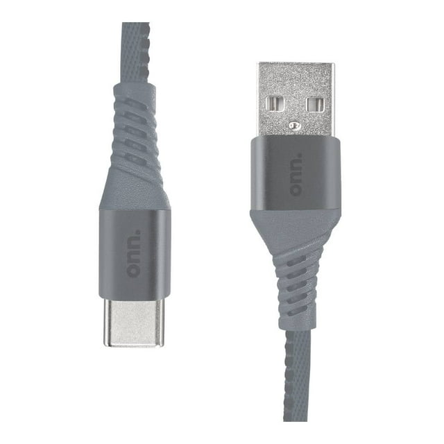 Cable USB a Tipo C Onn 1.2m Nylon 3A Gris