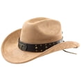 thumbnail image 4 of OJSFQUFP Women Western Cowboy Hats Studded Wide Brimmed Hats with Belt, 4 of 6