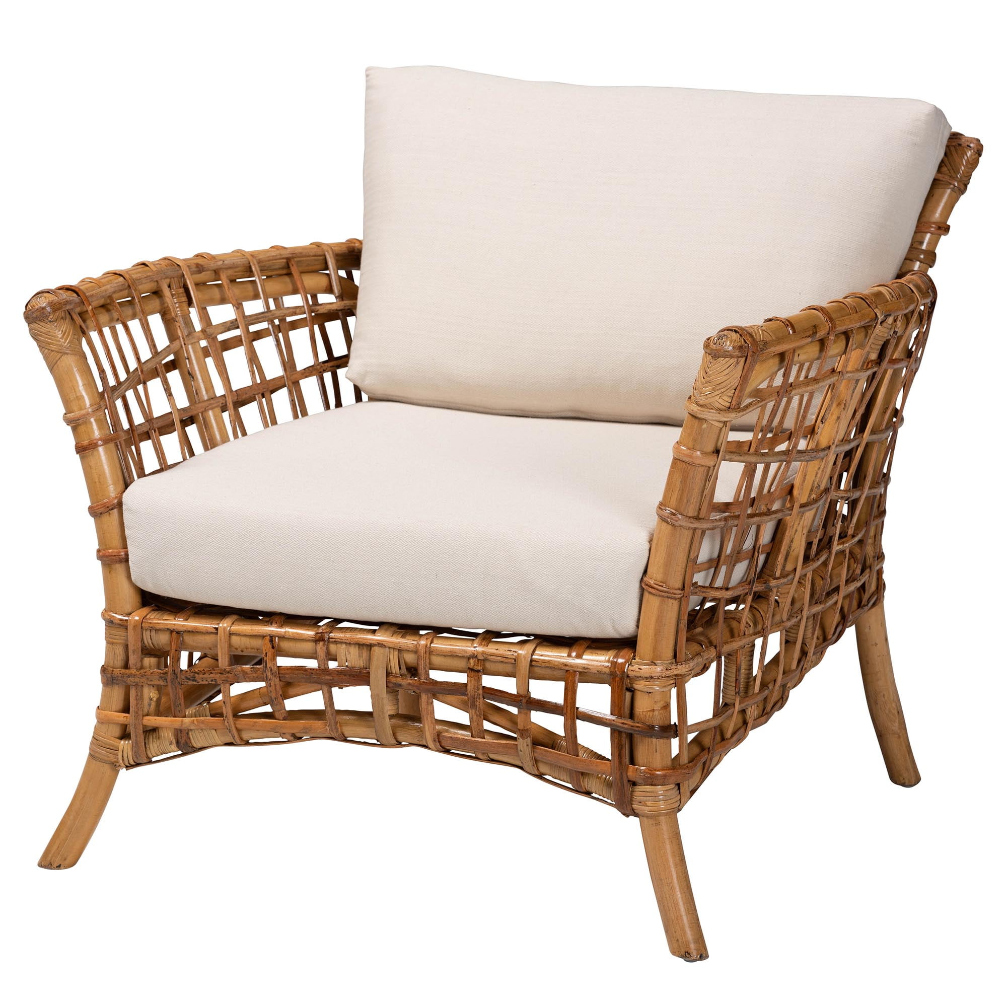 Bali & pari Babette Rattan BOHO Accent Chair, Natural Brown