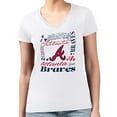 thumbnail image 4 of Women's G-III 4Her by Carl Banks White Atlanta Braves Collage Team Graphic V-Neck Fitted T-Shirt, 4 of 5