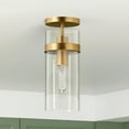 thumbnail image 2 of Evelyn&Zoe Langdon 5" Wide Semi Flush Mount with Glass Shade in Brass/Clear, 2 of 7