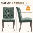 thumbnail image 3 of QuzyAor Tufted Chenille Dining Chair for Kitchen Living Room, Solid Wood Legs Farmhouse Accent Chair, Set of 2, Olive Green, 3 of 9