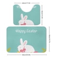 thumbnail image 2 of Cute Bunny Bathroom Rugs Set 2 Pieces, Bathroom Set - Quick Drying Bath Mat And U-Shaped Toilet Rug, Water Absorbent Bath Carpet For Bedroom Floor Living Room, Machine Washable, 2 of 6