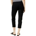 thumbnail image 2 of MAISON JULES Womens Navy Stretch Zippered Pocketed Slim Ankle, Buttoned Straight leg Pants 4, 2 of 3