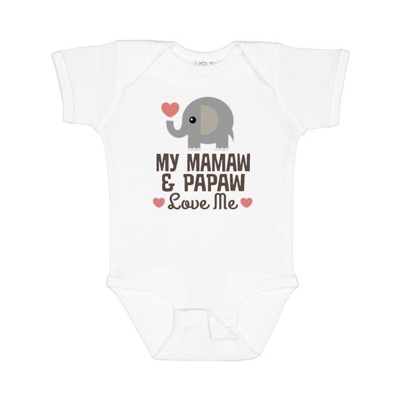 Inktastic Mamaw and Papaw Grandkids Elephant Boys or Girls Baby Bodysuit