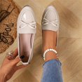 thumbnail image 6 of EKVAHL Women Bow Decor Loafers, Pointed Toe Slip On Flat Casual Dress Shoes, Comfort Low Wedge Daily Walking Flats, 6 of 7
