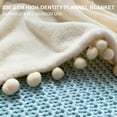 thumbnail image 3 of Flannel Blanket Soft Throw Blanket with Pompom Fringe Lightweight Bed Blanket Fit Couch Sofa(70"x 80")(Ivory), 3 of 10