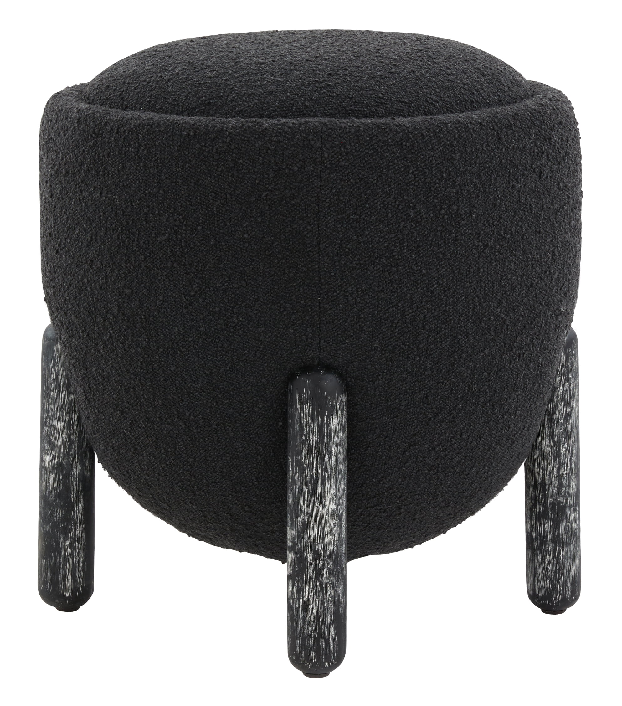 SAFAVIEH Couture Clarabella Modern Boucle Ottoman, Black
