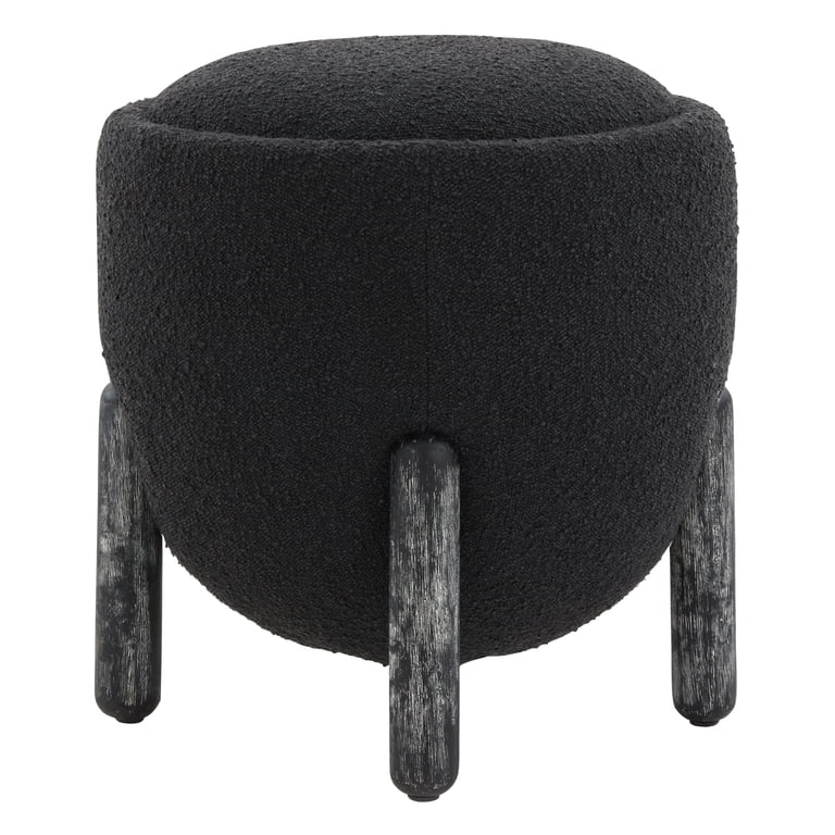 SAFAVIEH Couture Clarabella Modern Boucle Ottoman, Black - Walmart.com
