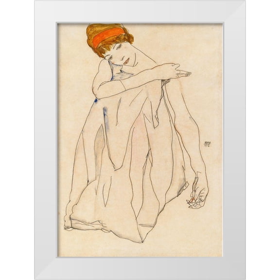 Schiele, Egon 11x14 White Modern Wood Framed Museum Art Print Titled - The Dancer