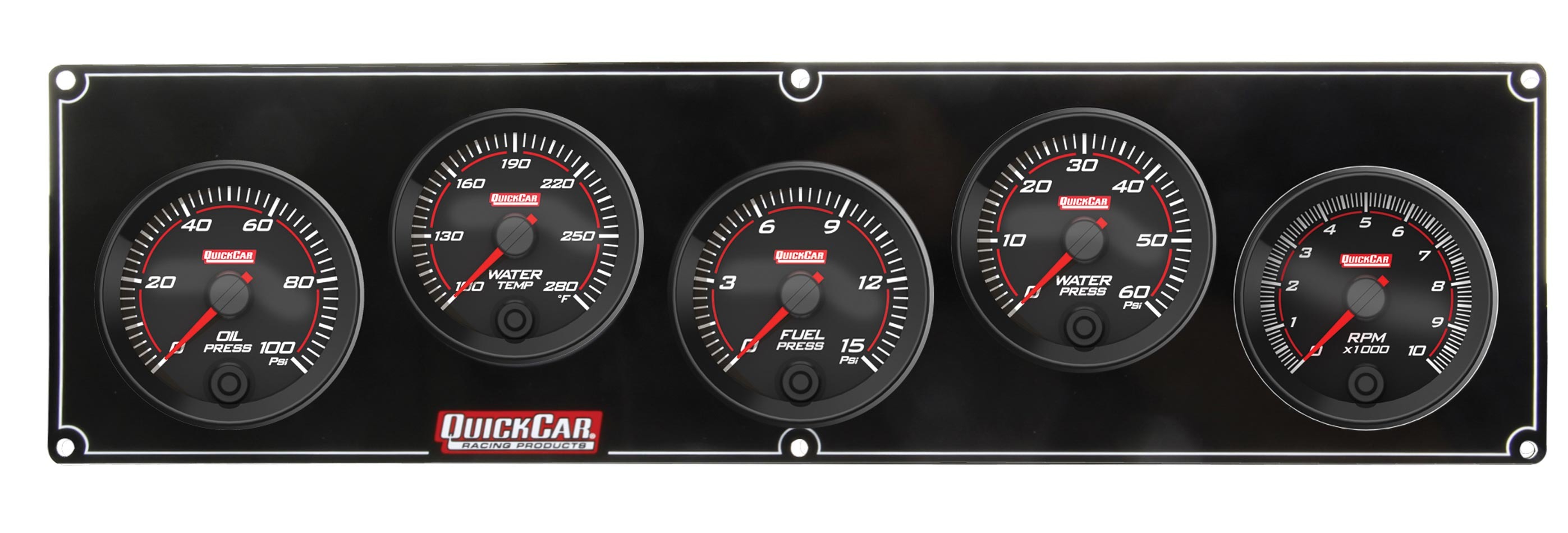 QUICKCAR RACING PRODUCTS Redline 4-1 Gauge Panel OP/WT/FP/WP w/2-5/8 Tach QRP69-4256