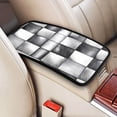 thumbnail image 3 of Car Handrails Box Pad 12.6 X 7.5 In Waterproof Non-Slip Wear-Resisting Durable Breathable Strong Tensile And Tensile Stretch Silver Checked Hand-Drawn Sketch_2, 3 of 7