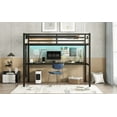 thumbnail image 6 of Metal Twin XL Size Loft Bed - Power Outlet & LED Lighted, Space-Saving, Black, 6 of 16