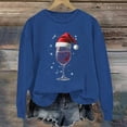 thumbnail image 2 of YOIAVAIOY Chandail de Noël pour Femmes Surdimensionné avec Verre de Vin Graphique en Molleton Manches Longues Col Rond chandail Mode Tendance, 2 of 4