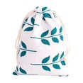 thumbnail image 1 of Bolsa de almacenamiento de algodón con hojas verdes, 12 unidades, bolsa de arpillera con cordón, bolsa de regalo para fiestas y bodas., 1 of 6
