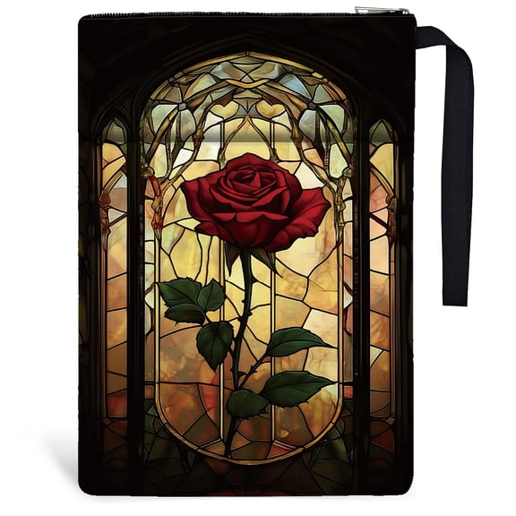 1pc Book Sleeve with Pocket 13.4x9.45 inches(34x24cm) Rose Book Sleeve Pouch Vintage Flower Book Protectors Book Covers