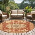 thumbnail image 5 of Round Rugs 8 Ft, Orange Boho Non Slip Area Rugs for Kitchen Bedroom Entryway, Geometric Antique Tribal Retro Ethnic Washable Carpet Runner Rug Floor Mats for Bedroom Home Decor, 5 of 9