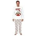 thumbnail image 3 of Family Matching Holiday Pajama Set, Santa Fishing Design with Festive White Patterned Pants, 3 of 7