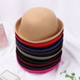 thumbnail image 5 of Warm Vintage Elegant Felt Hat Floppy Bowler Fedora Beret Beanie Cap ROSE RED, 5 of 8