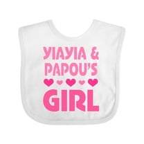 Inktastic Yiayia and Papou Girl Granddaughter Girls Baby Bib