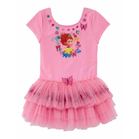 Disney Toddler & Girls Pink One Piece Fancy Nancy Short Sleeve Tutu Leotard 3T