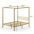 thumbnail image 5 of Zinus Patricia 72" Gold Metal Canopy Platform Bed Frame, Queen, 5 of 9