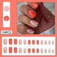 thumbnail image 2 of Uñas postizas WAFOLOZE Medium Square Orange Rainbow 24 unidades, 2 of 7