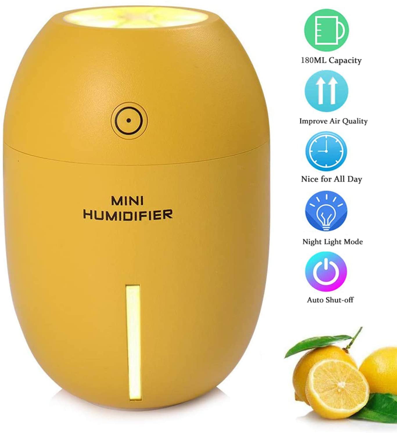 Holiday Gift Car 180 ml Black 1 Baby Humidifier with Two Spray Modes Silent with 7 Colour LED Lights USB Portable Air Humidifier for Bedroom Office 