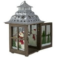 thumbnail image 4 of Northlight Rustic Wooden Snowman "Sweet Home" Pillar Candle Christmas Lantern - 16.5", 4 of 5