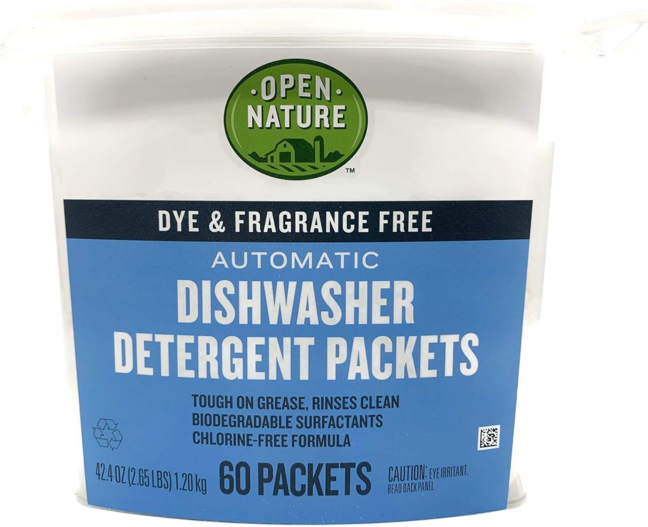 Earth Friendly Dishwasher Detergent Packets, Biodegradable, Dye & Fragrance Free (60 Packets)