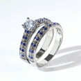 thumbnail image 6 of Matching Rings White Gold Plated Couple Rings 1CT CZ Wedding Ring Sets for Him and Her, 6 of 7