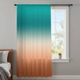 thumbnail image 4 of Teal Burnt Orange Ombre Sheer Curtains 72 Inches Long, Modern Gradient Abstract Art Light Filering Curtains, Breathable Simi Curtain Privacy Drapes for Living Room Lightweight Window Treatment, 4 of 9